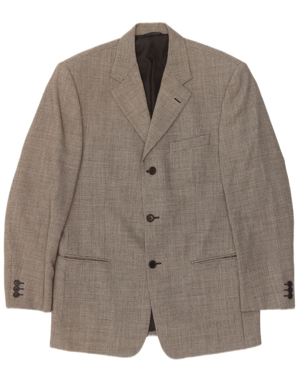 Giacca blazer da uomo a 3 bottoni Cerruti 1881 IT 48 Lana a quadri grigio medio