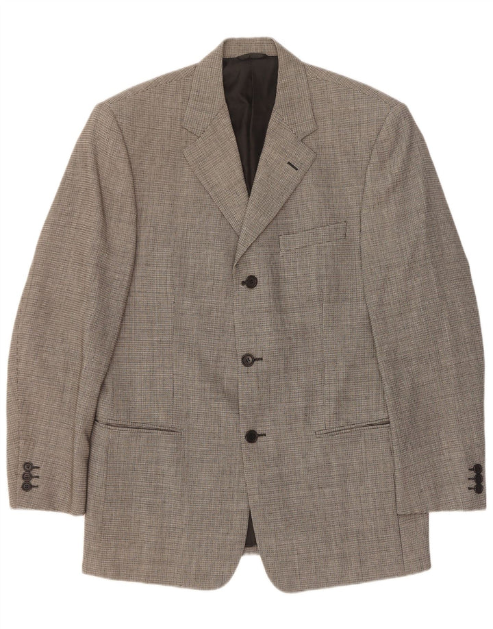 Giacca blazer da uomo a 3 bottoni Cerruti 1881 IT 48 Lana a quadri grigio medio