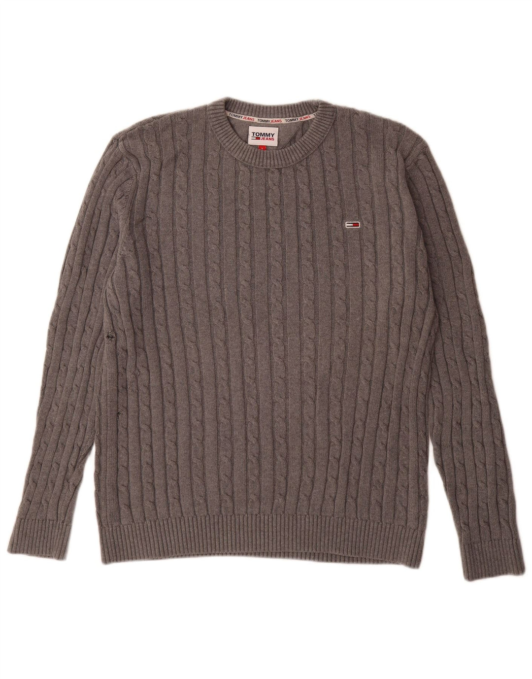 Maglione maglione girocollo da uomo Tommy Hilfiger grande cotone grigio