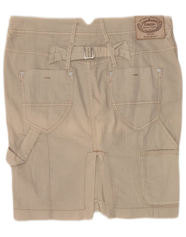 Gonna cargo in denim da donna Guess W28 in cotone beige medio