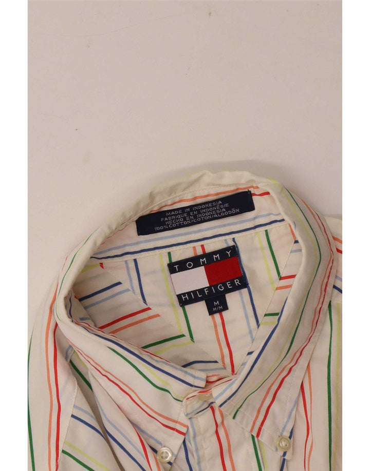 Camicia da uomo a maniche corte Regular Fit Tommy Hilfiger a righe bianche medie