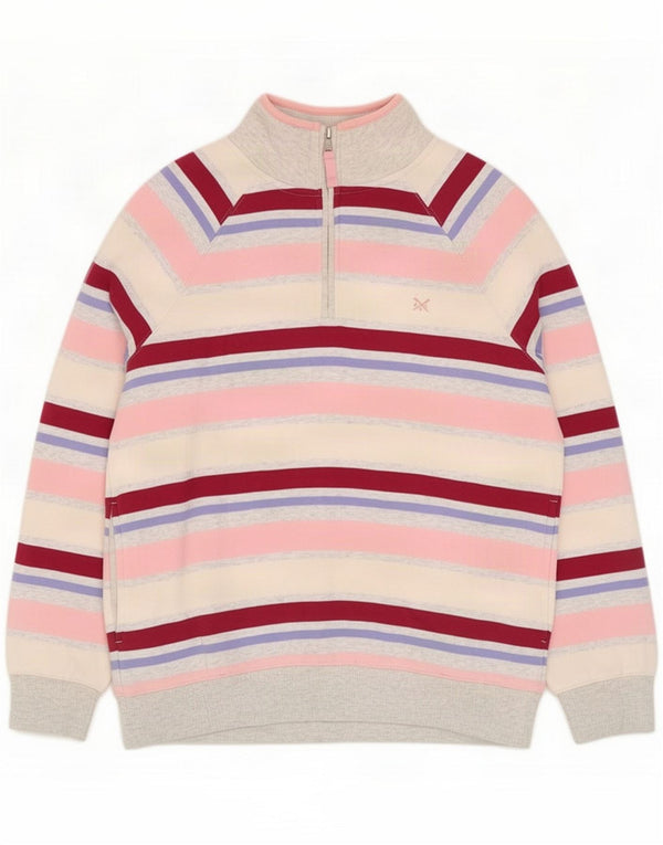 Crew Clothing Felpa da donna Maglione UK 14 Grande a righe multicolore