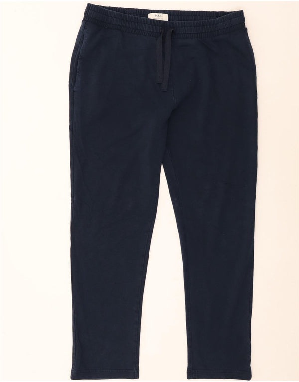 Pantaloni da tuta da uomo Marks & Spencer vestibilità regolare di grandi dimensioni in cotone blu navy