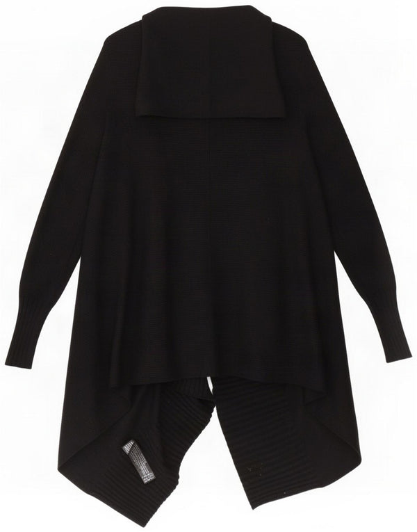 Maglione cardigan aperto da donna Zara UK 12 Medium Black Viscose