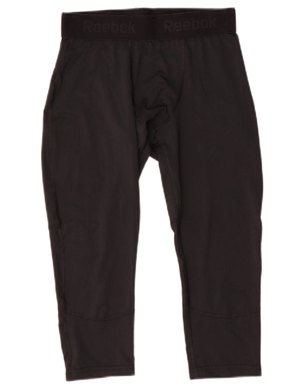 Leggings Capri grafici da uomo REEBOK poliestere nero medio