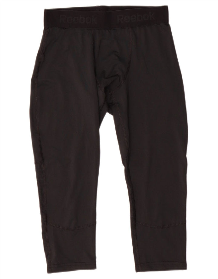 Leggings Capri grafici da uomo REEBOK poliestere nero medio