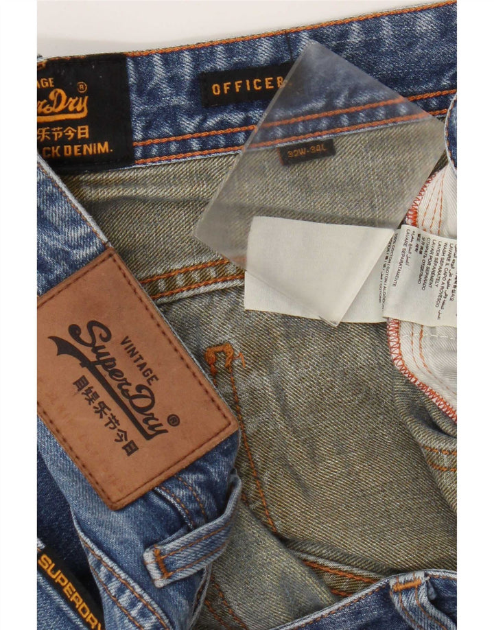 Jeans slim da uomo Superdry Officer W32 L34 in cotone blu