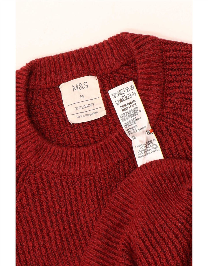 Maglione maglione girocollo da uomo Marks & Spencer rosso medio in poliammide
