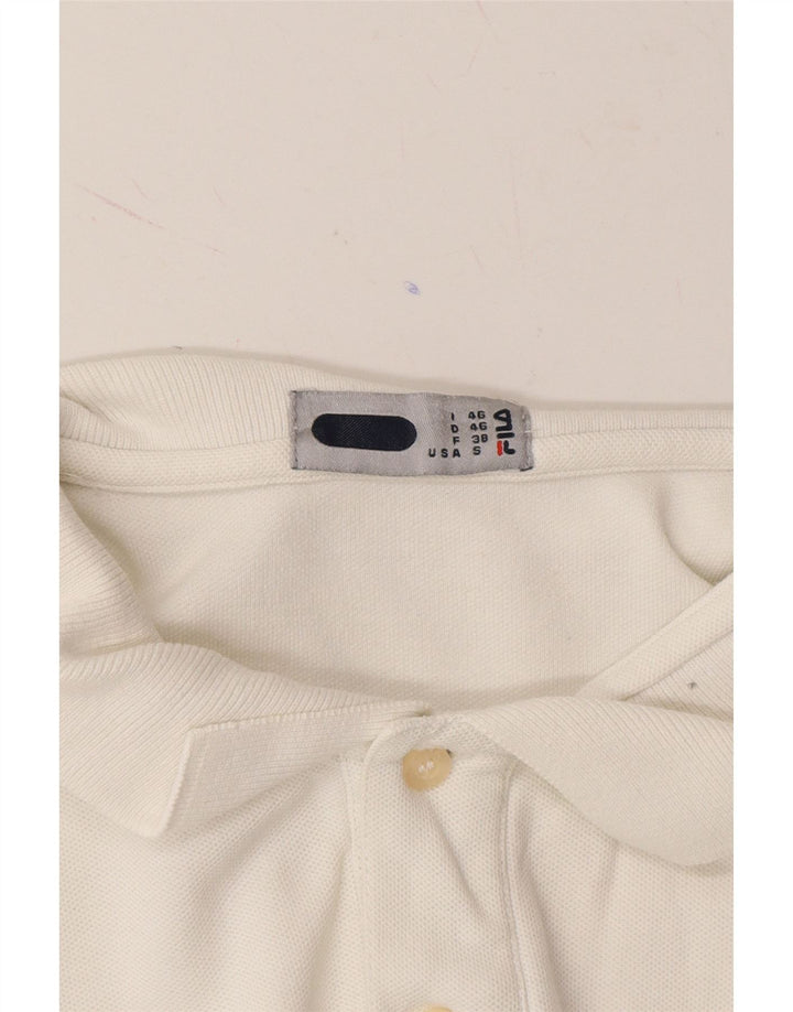 FILA Mens Polo Shirt IT 46 Small White Cotton Vintage Fila and Second-Hand Fila from Messina Hembry 