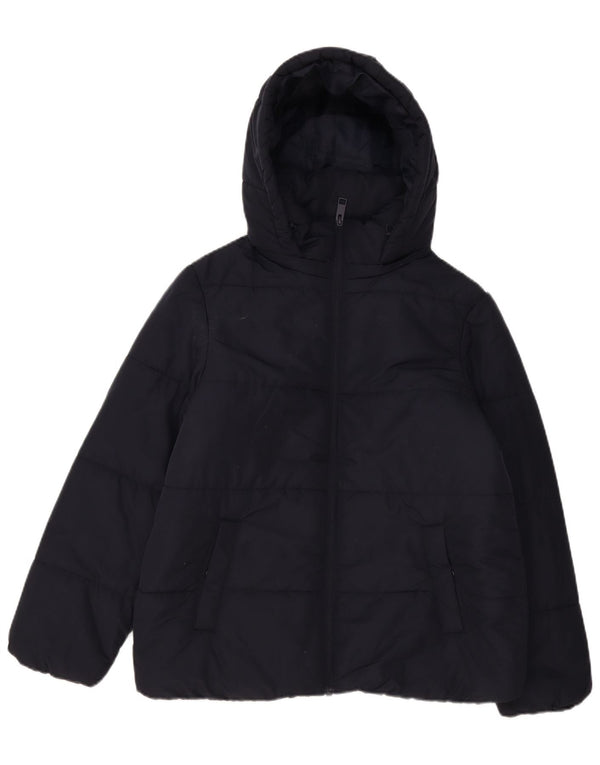 Giacca imbottita con cappuccio da donna Marks & Spencer UK 14 grande poliestere blu navy