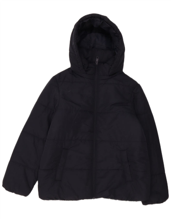 Giacca imbottita con cappuccio da donna Marks & Spencer UK 14 grande poliestere blu navy