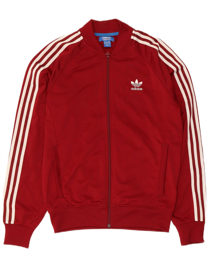 Giacca da ginnastica da uomo Adidas, giacca media marrone rossiccio in poliestere