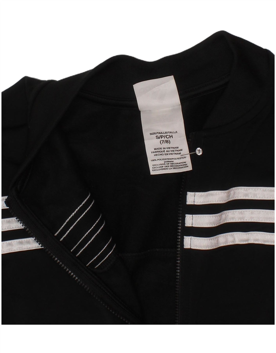 Giacca da tuta da ragazzo Adidas 7-8 anni piccola in poliestere nero
