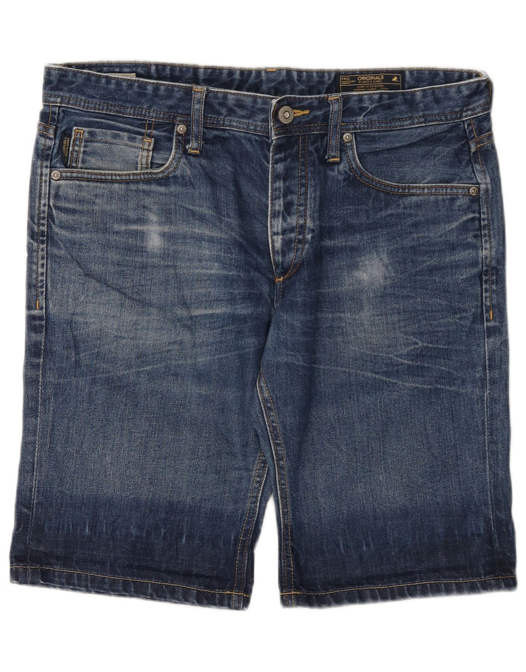 Pantaloncini di jeans da uomo Jack & Jones grandi W34 cotone blu