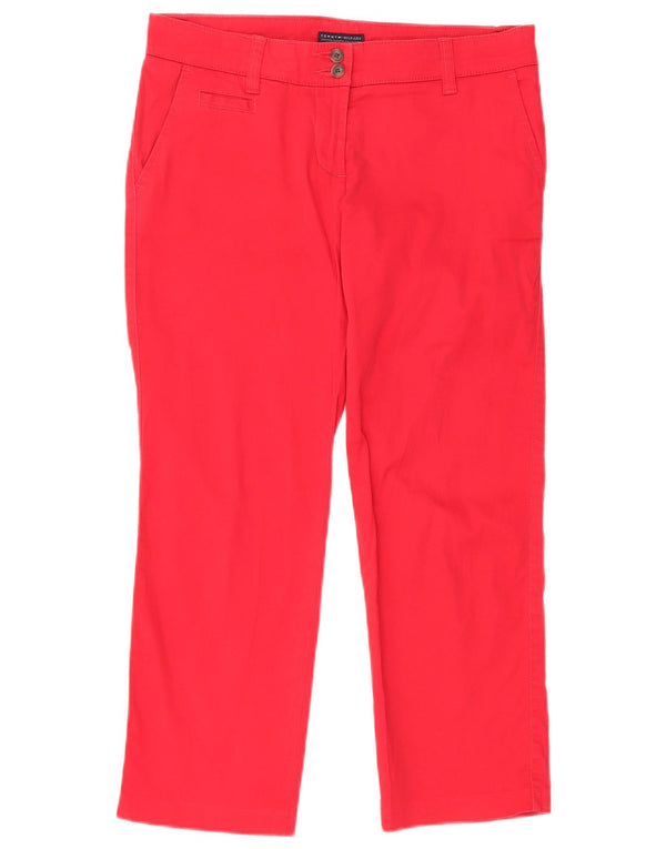 Pantaloni corti dritti da donna Tommy Hilfiger US 4 Small W30 L24 Rossi