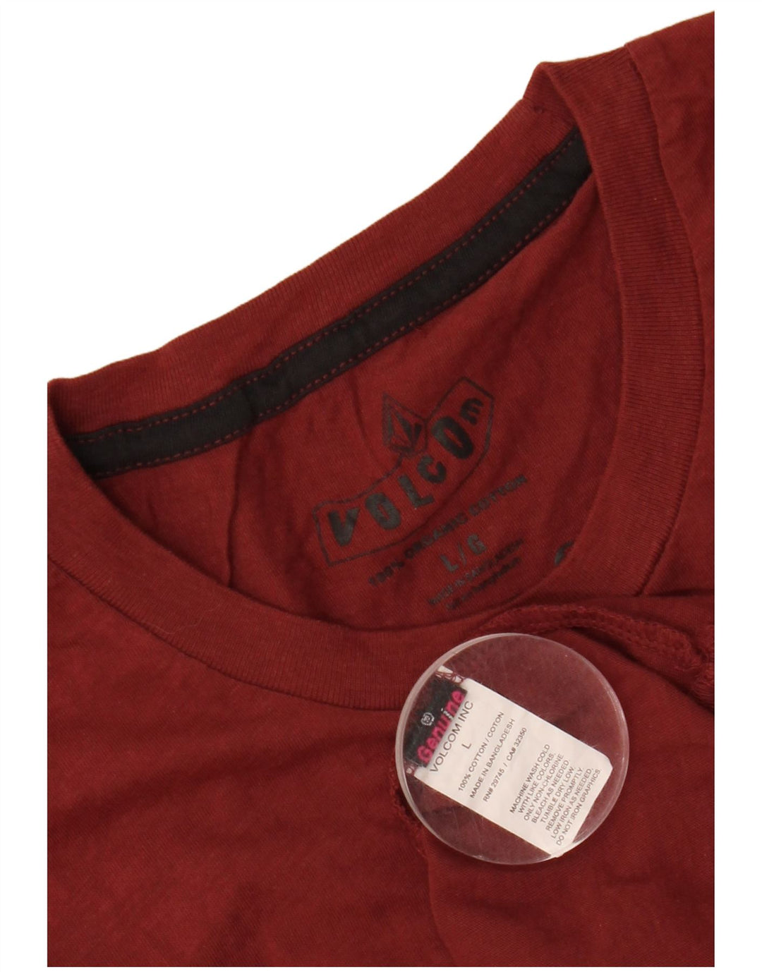 T-shirt da uomo VOLCOM Top grande in cotone bordeaux