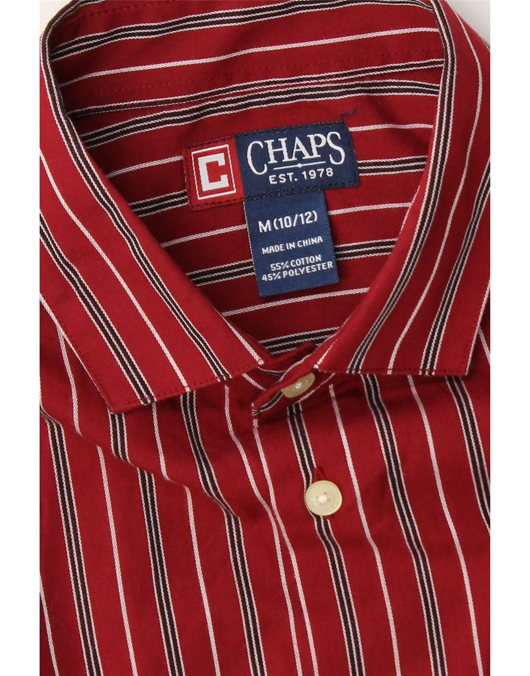 Camicia Chaps Ragazzi 10-11 anni Cotone a righe bordeaux medio