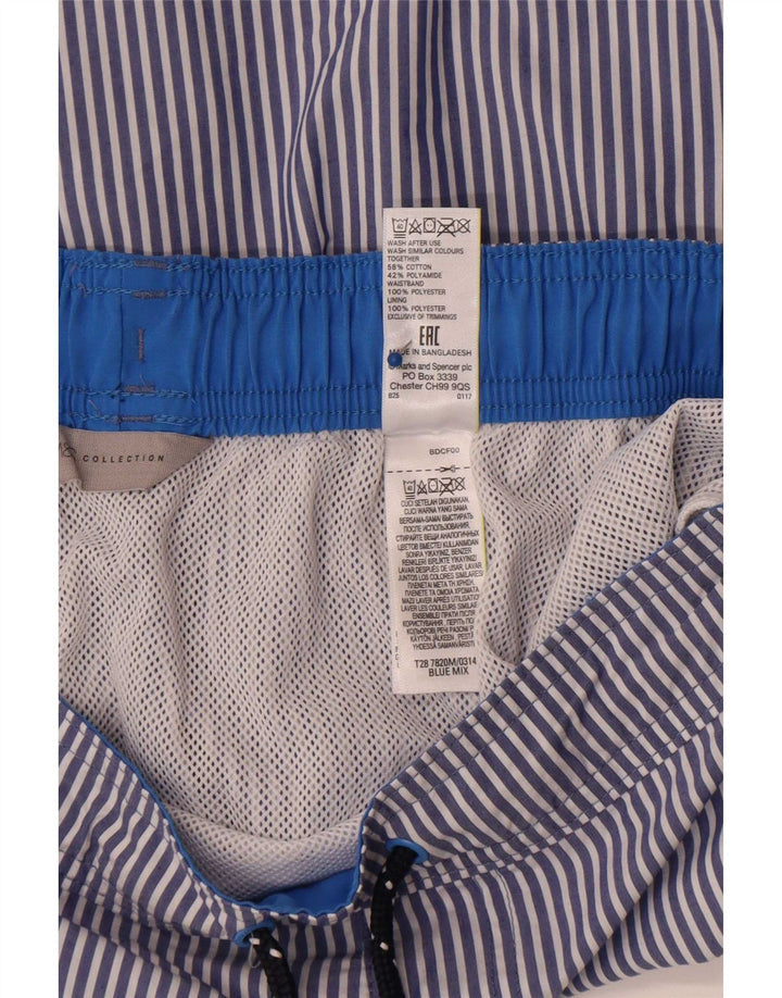 Pantaloncini da bagno da uomo Marks & Spencer grandi in cotone gessato blu