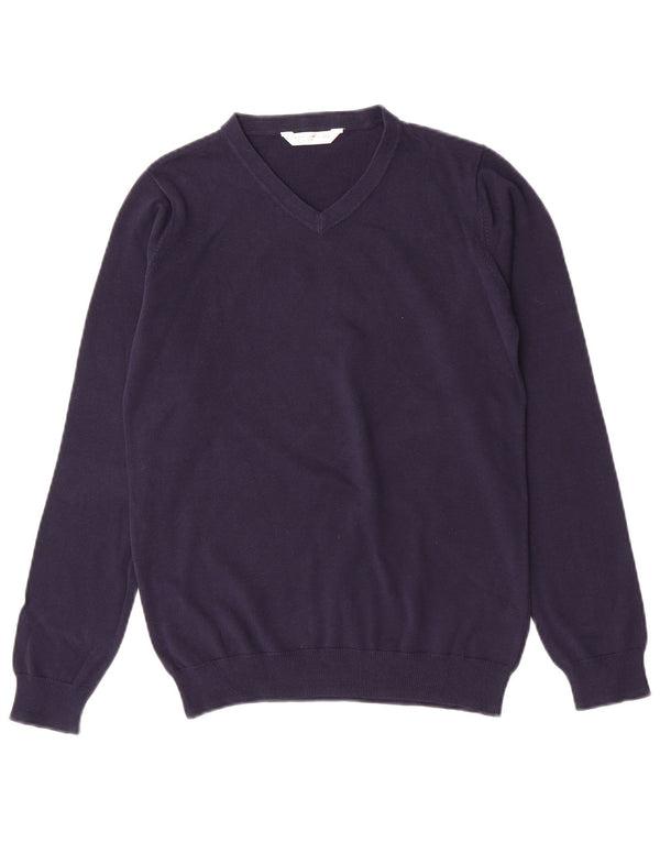 Maglione maglione con scollo a V per ragazzi John Lewis 13-14 anni in cotone blu navy
