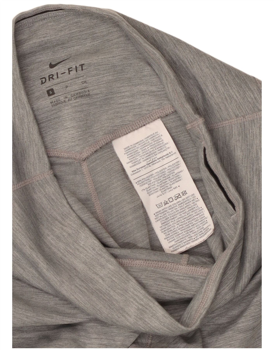 Leggings Nike Dri Fit da donna UK 8 Small Poliestere chiazzato grigio