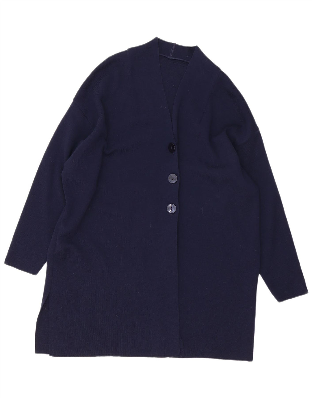 Maglione cardigan lungo da donna Marks & Spencer UK 12 medio blu navy