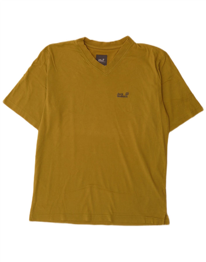 T-shirt da uomo Jack Wolfskin Top in cotone kaki medio