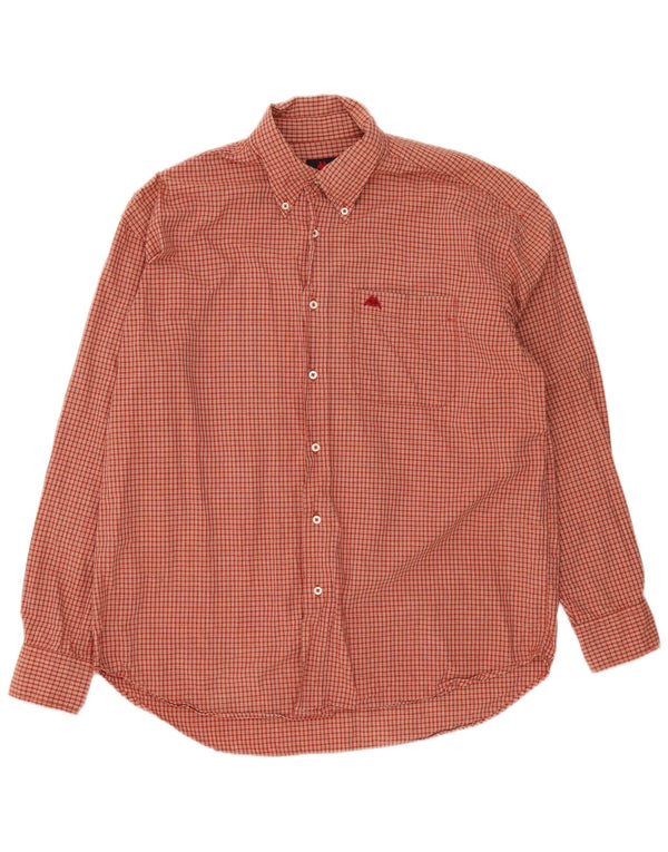 Camicia Kappa da uomo grande in cotone a quadretti rossi