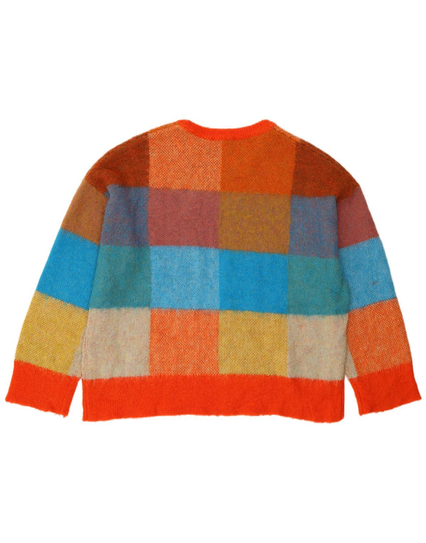 Desigual Donna Maglione Girocollo Maglione UK 16 Grande Acrilico Multicolore