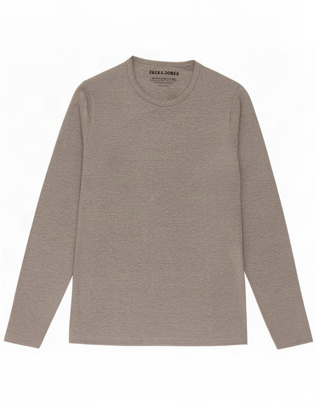 Jack & Jones Top da uomo a maniche lunghe in cotone screziato grigio medio