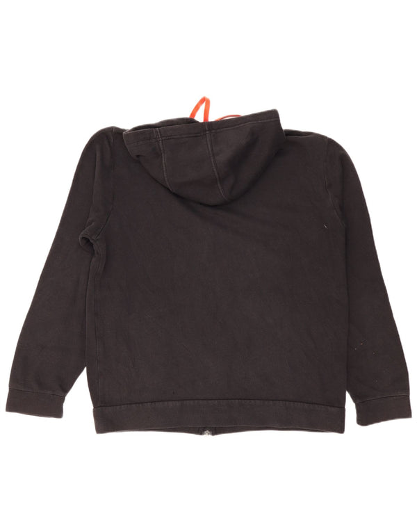 Felpa con cappuccio con zip grafica Adidas da uomo grande nera