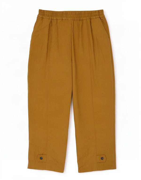 Pantaloni Capri larghi da donna Zara medi W28 L23 viscosa kaki