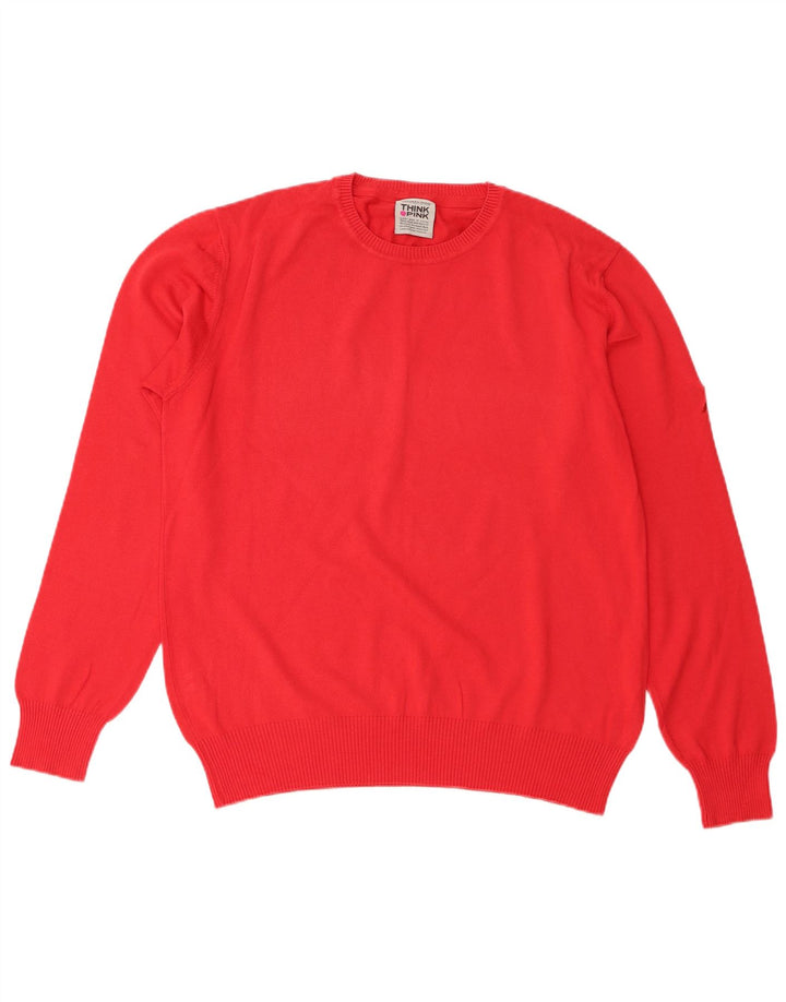 Maglione maglione girocollo da uomo Think Pink grande rosso