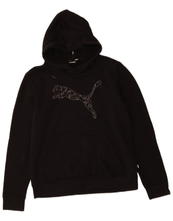 Felpa con cappuccio grafica PUMA da donna UK 16 grande cotone nero