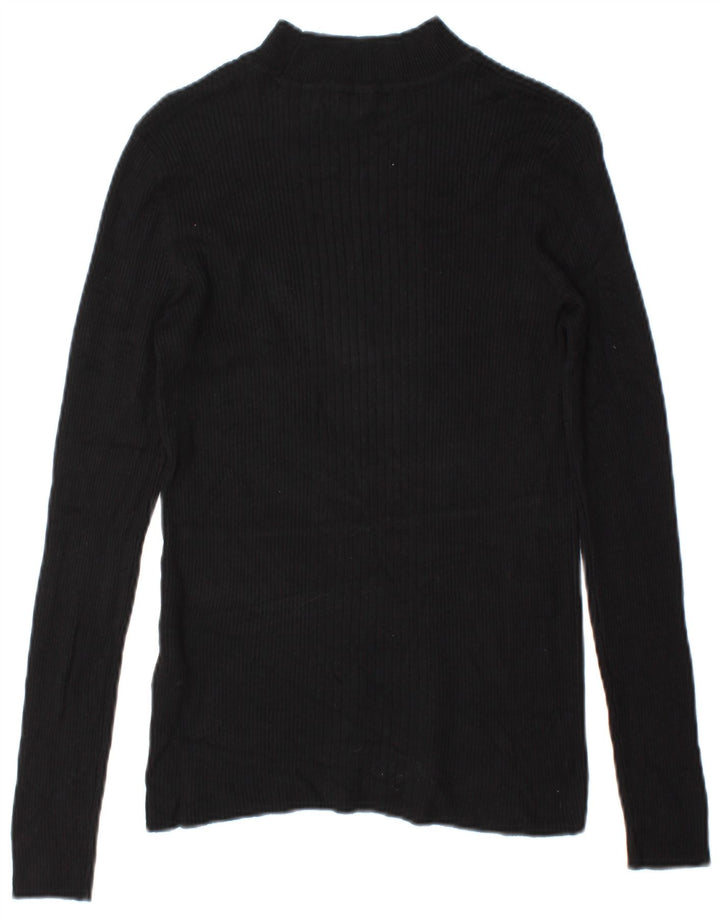 Top manica lunga da donna Marks & Spencer UK 14 viscosa nera media
