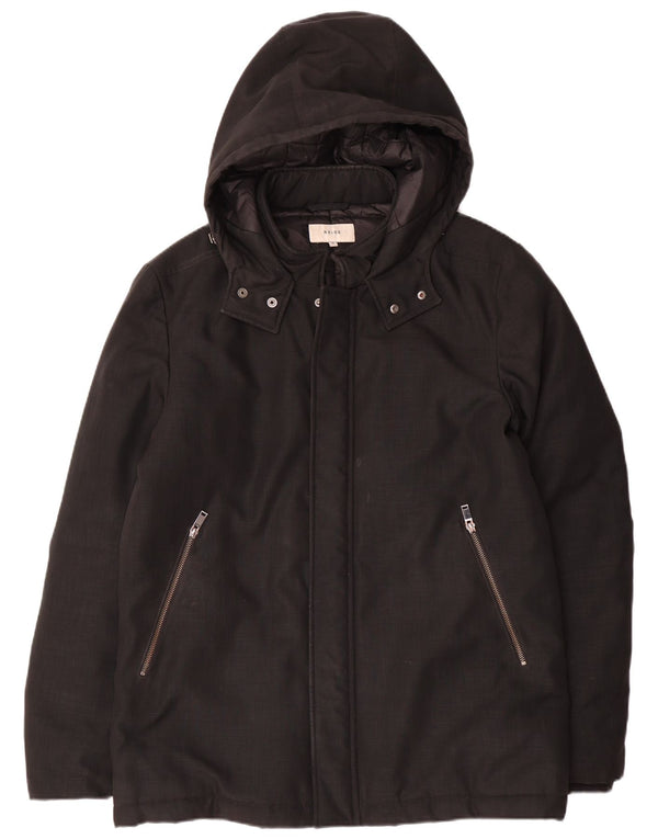Giacca imbottita con cappuccio da uomo Reiss UK 42 XL poliestere nero