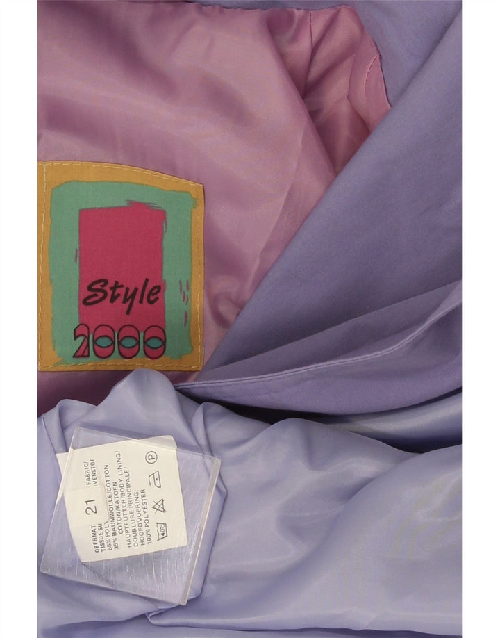 Cappotto doppiopetto vintage da donna UK 22 2XL poliestere viola