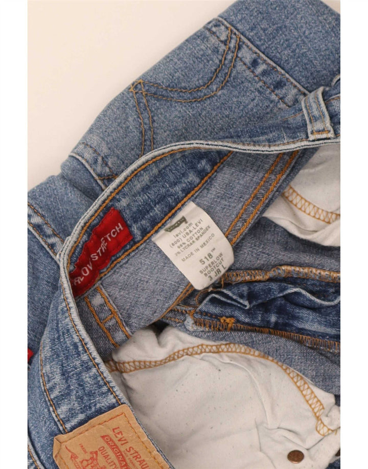 Levi's Donna 518 Jeans Bootcut Super Low Taglia 3 Small W28 L32 Cotone Blu