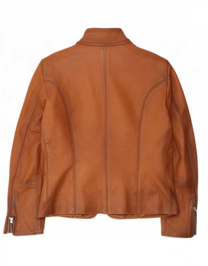Giacca in pelle vintage da donna IT 48 XL Marrone