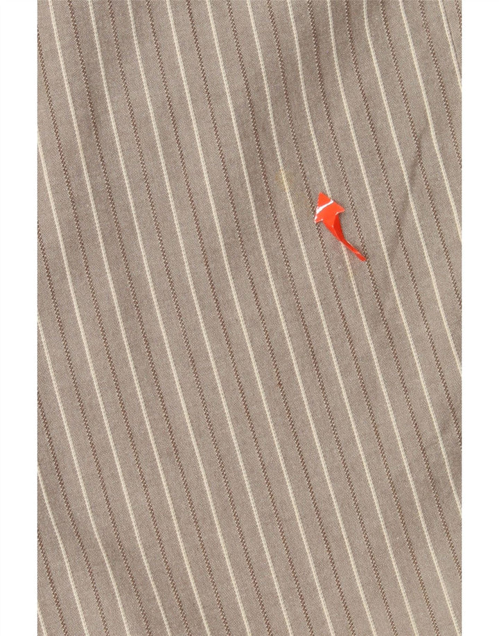 DOCKERS Pantaloni Capri da donna US 10 Large W30 L22 Cotone a righe grigie