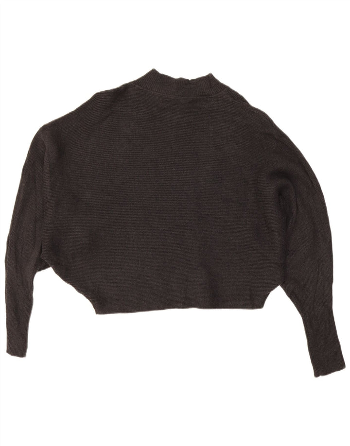 Maglione Zara da donna con collo alto e collo a pipistrello corto UK 16 grande grigio