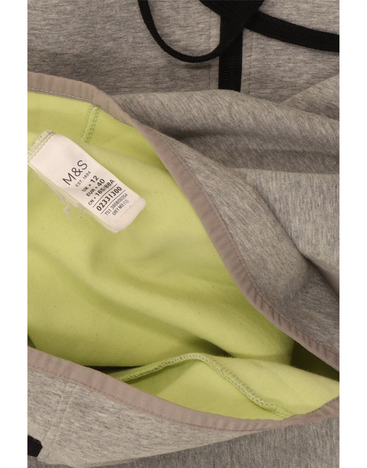 Maglione con cappuccio e zip da donna Marks & Spencer UK 12 Cotone grigio medio