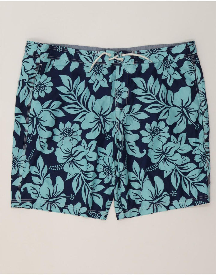 MARKS & SPENCER Pantaloncini da bagno da uomo 2XL Poliestere floreale blu navy