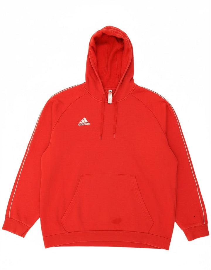 ADIDAS Mens Zip Hoodie Sweater 2XL Red Polyester