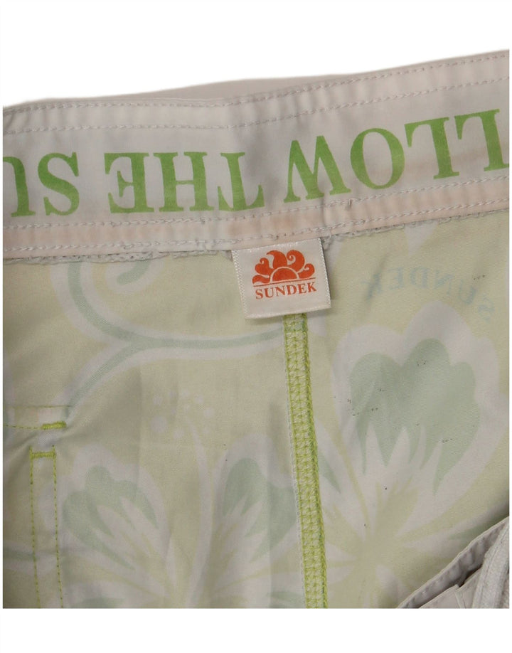 Pantaloncini da bagno da uomo SUNDEK grandi fiori verdi