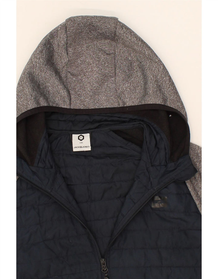 JACK & JONES Mens Padded Tracksuit Top Jacket Medium Navy Blue Colourblock Vintage Jack & Jones and Second-Hand Jack & Jones from Messina Hembry 