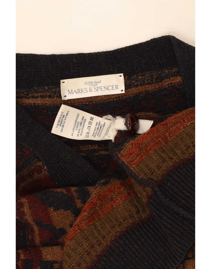 Marks & Spencer Maglione cardigan St. Michael da uomo marrone medio geometrico