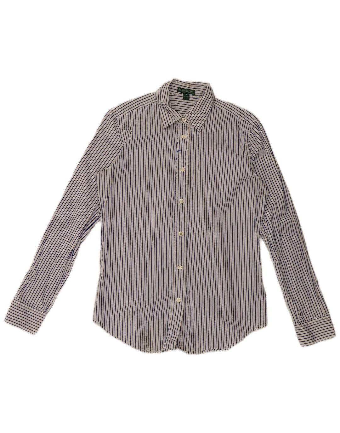 Camicia da donna Ralph Lauren UK 14 cotone gessato bianco medio