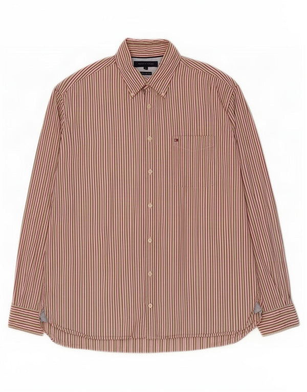 Tommy Hilfiger Mens Shirt XL Multicoloured Pinstripe Cotton