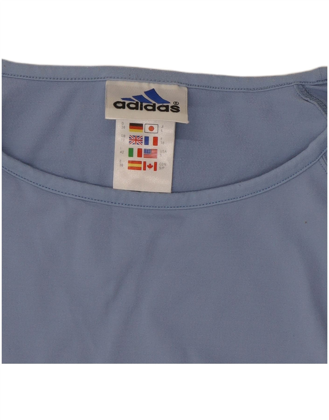T-shirt corta da donna Adidas UK 10 piccola blu poliestere
