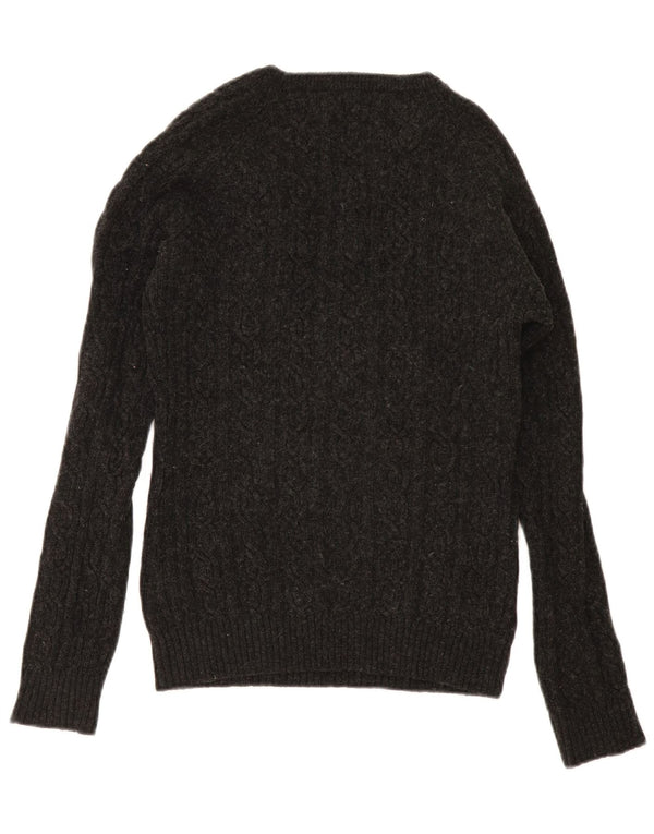 Maglione maglione girocollo da donna Jack Wills UK 14 grande grigio screziato